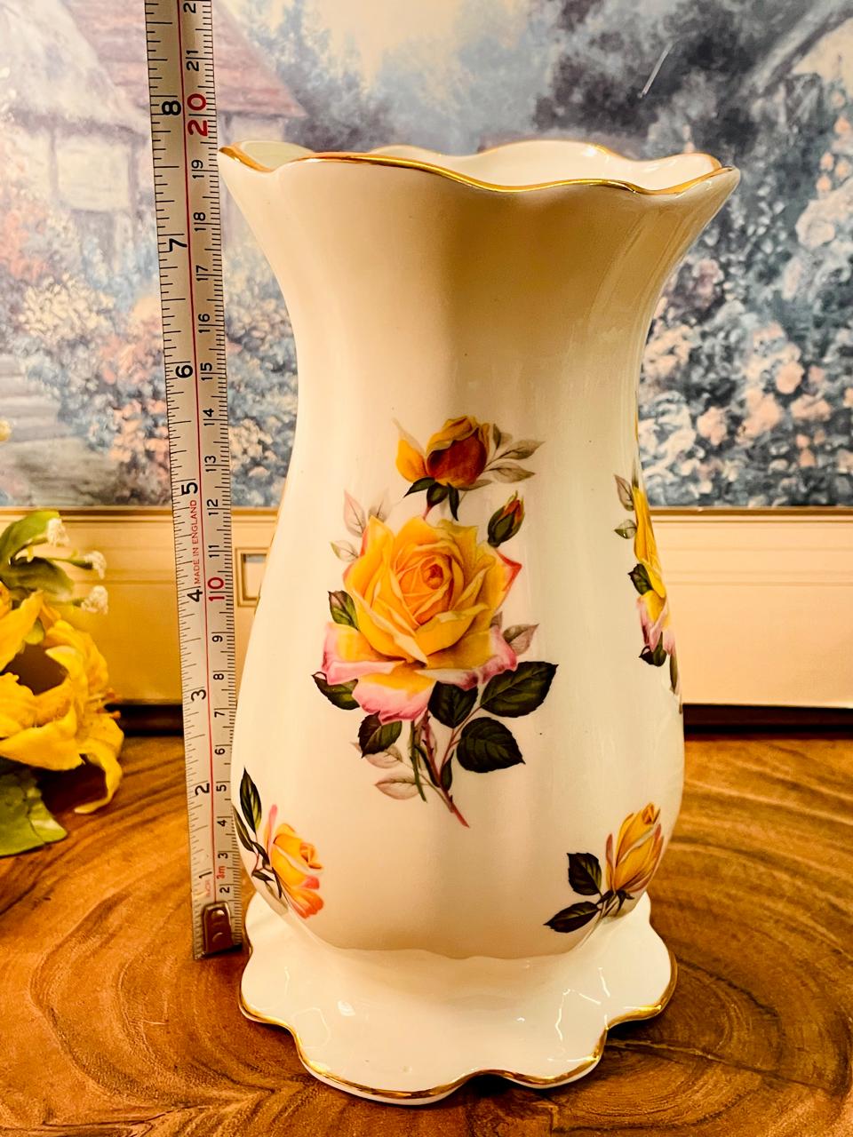Vintage Crown Windsor Golden 50th Anniversary Vase England