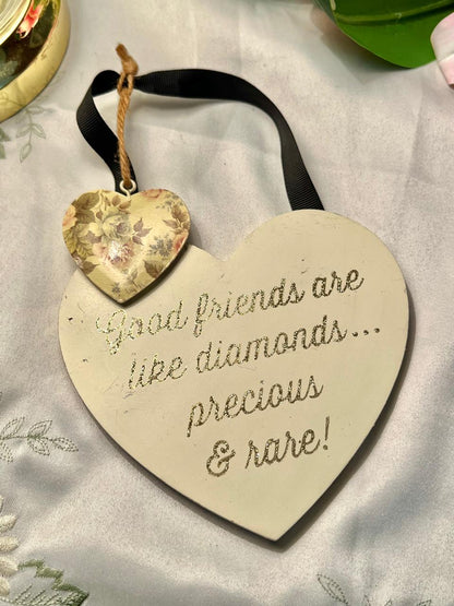 Heart-Shaped Friendship Hanging Plaque 7"