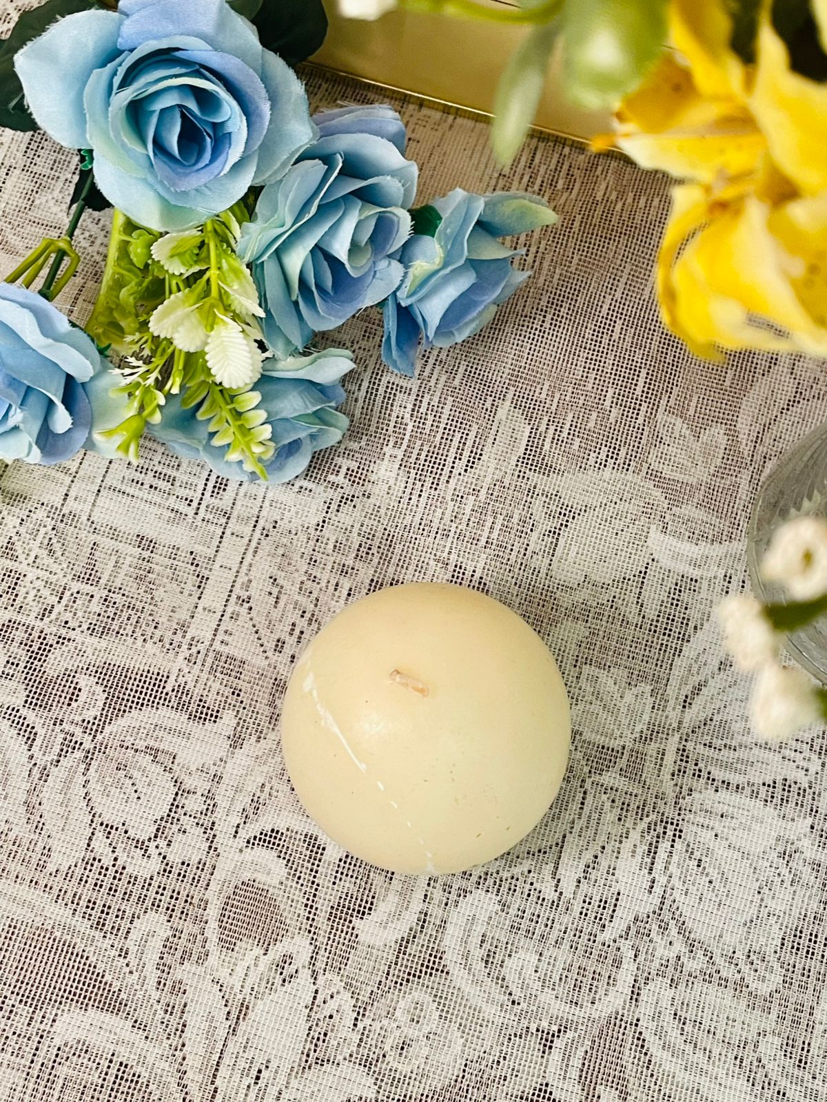 Cream Ball Candle – Decorative Sphere Candle