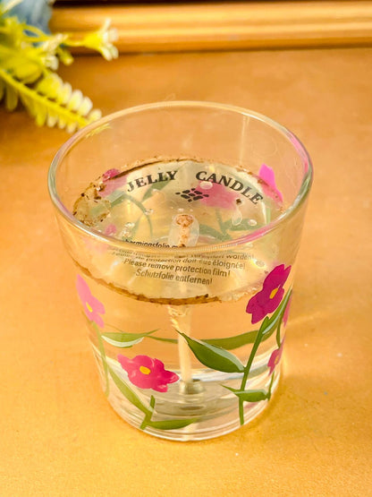 Floral Jelly Candle Glass Decorative Aesthetic Decor