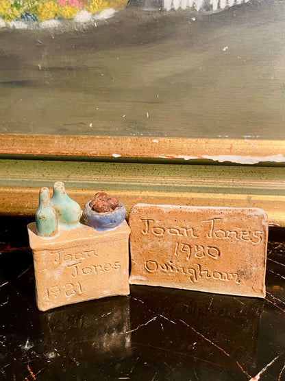 Vintage Miniature Ceramic Furniture Set — Sofa & Dresser Pair