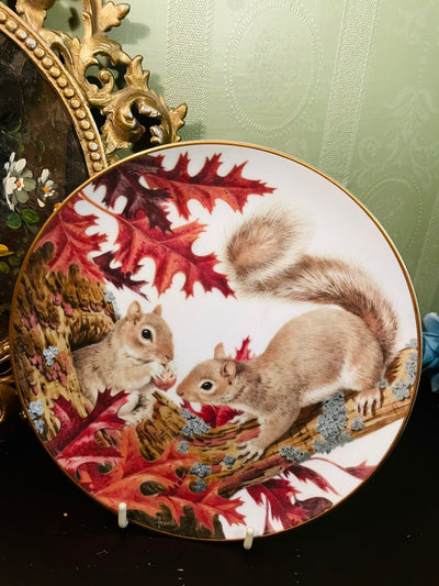 The Forest Year “Chipmunks Enjoy a September Treat” Decorative Plate