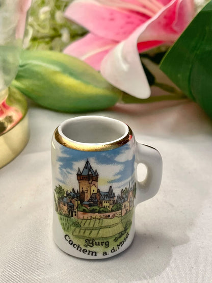 Reutter Germany Cochem Castle Souvenir Mini Mug, 2 in