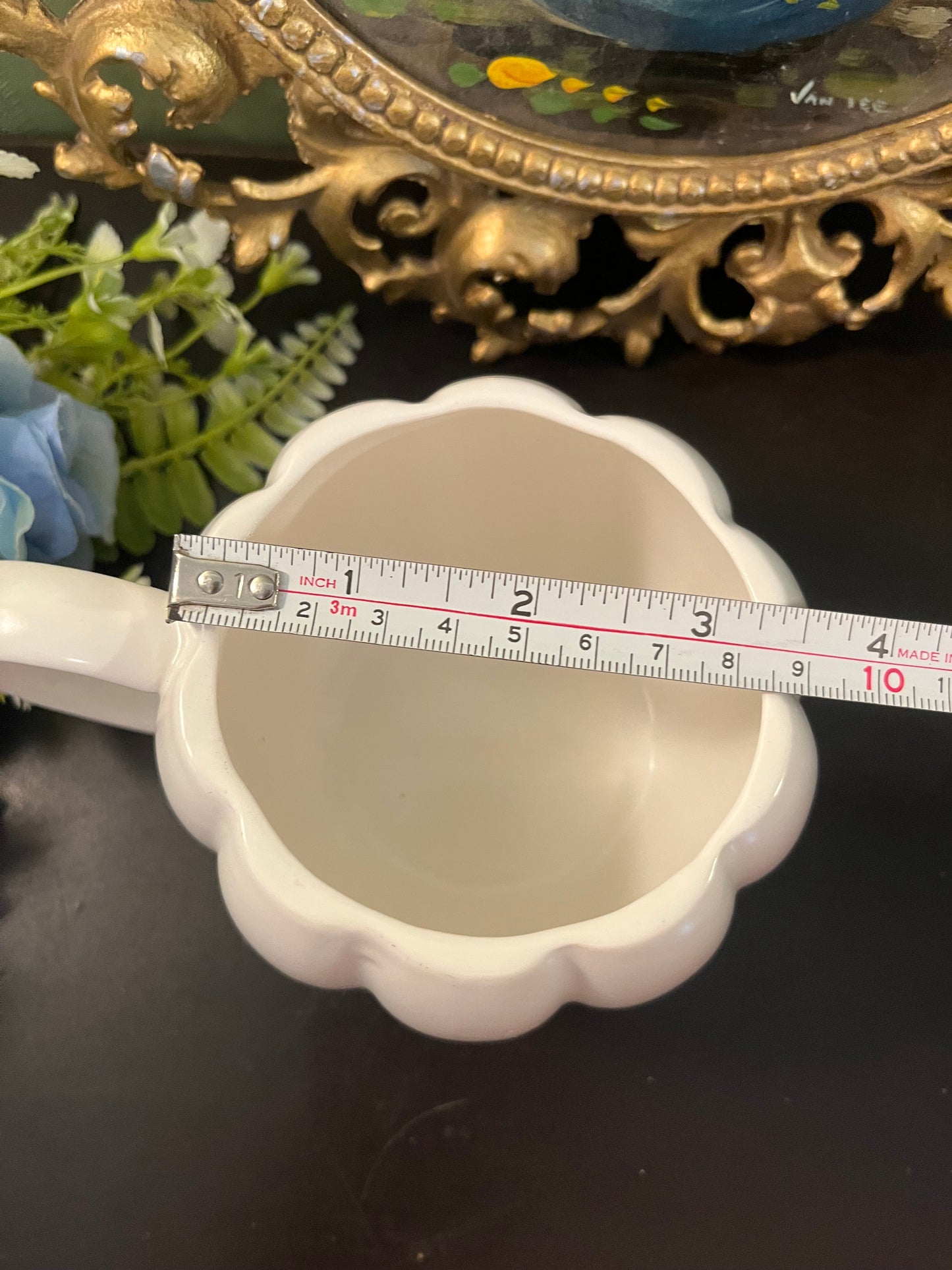 White Pumpkin Shaped Ceramic Mug