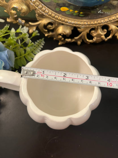 White Pumpkin Shaped Ceramic Mug