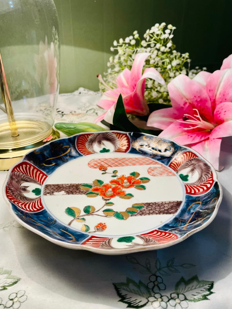 Vintage Japanese Imari Style Porcelain Decor Plate 23 cm