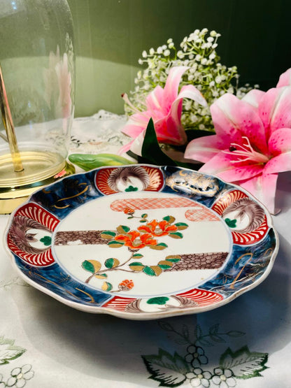 Vintage Japanese Imari Style Porcelain Decor Plate 23 cm