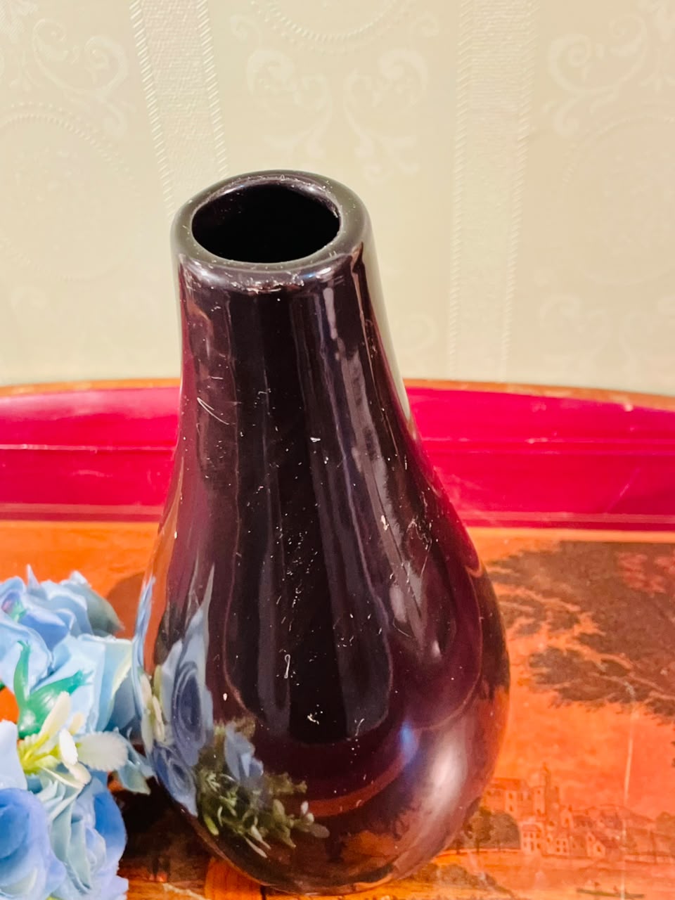 Black ceramic Decorative Vase 10-Inch