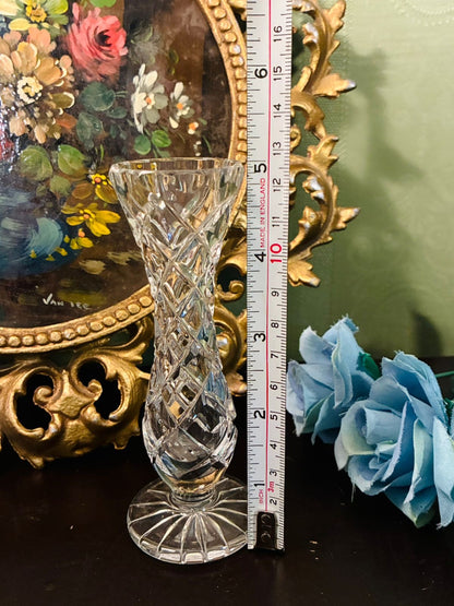 Vintage Clear Cut Crystal Bud Vase