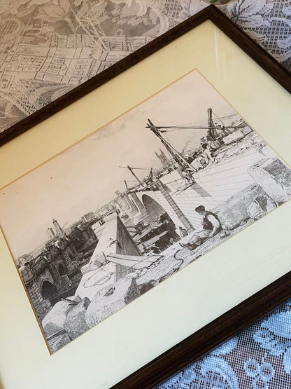 Set of 3 Vintage Historic Black & White Architecture Frames – Wall Art