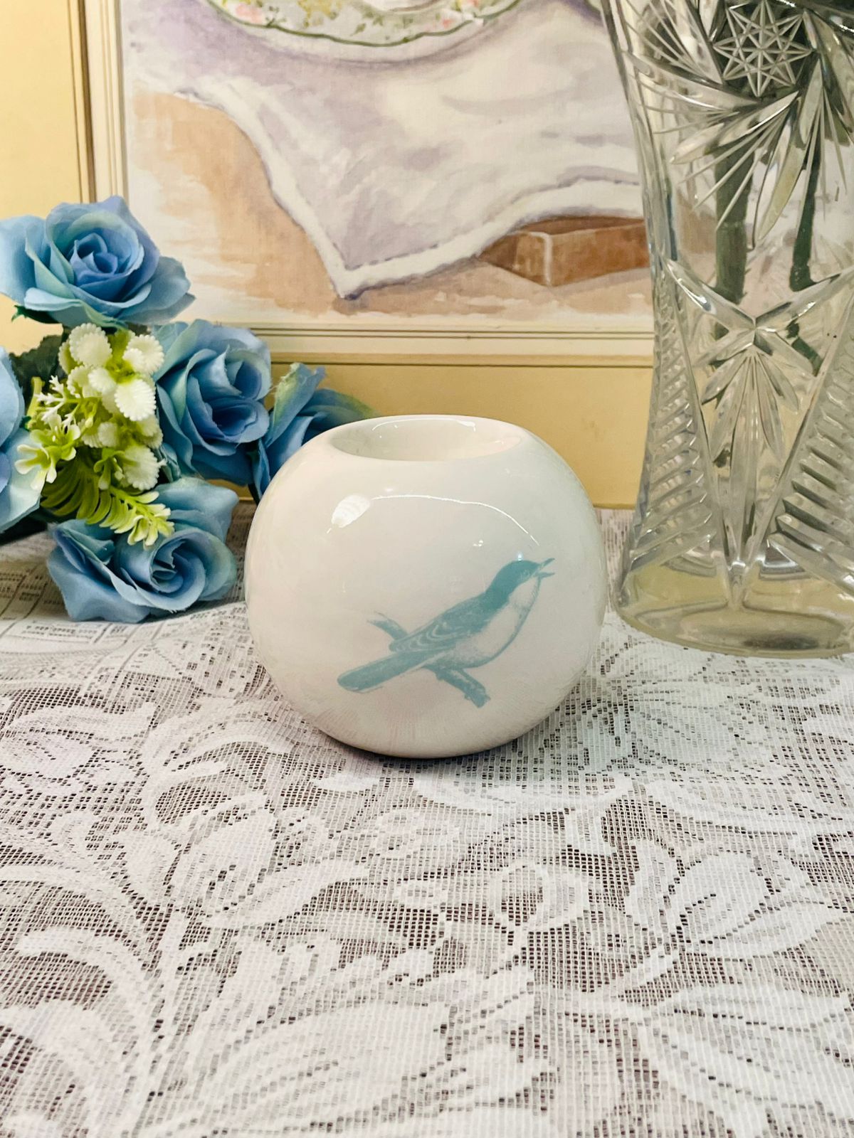 Vintage Different Bird Ceramic Candle Holders