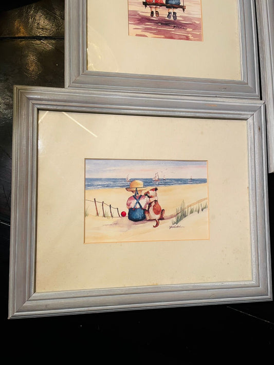 Vintage Framed Figurative Paintings Wall Decor, 3 Options