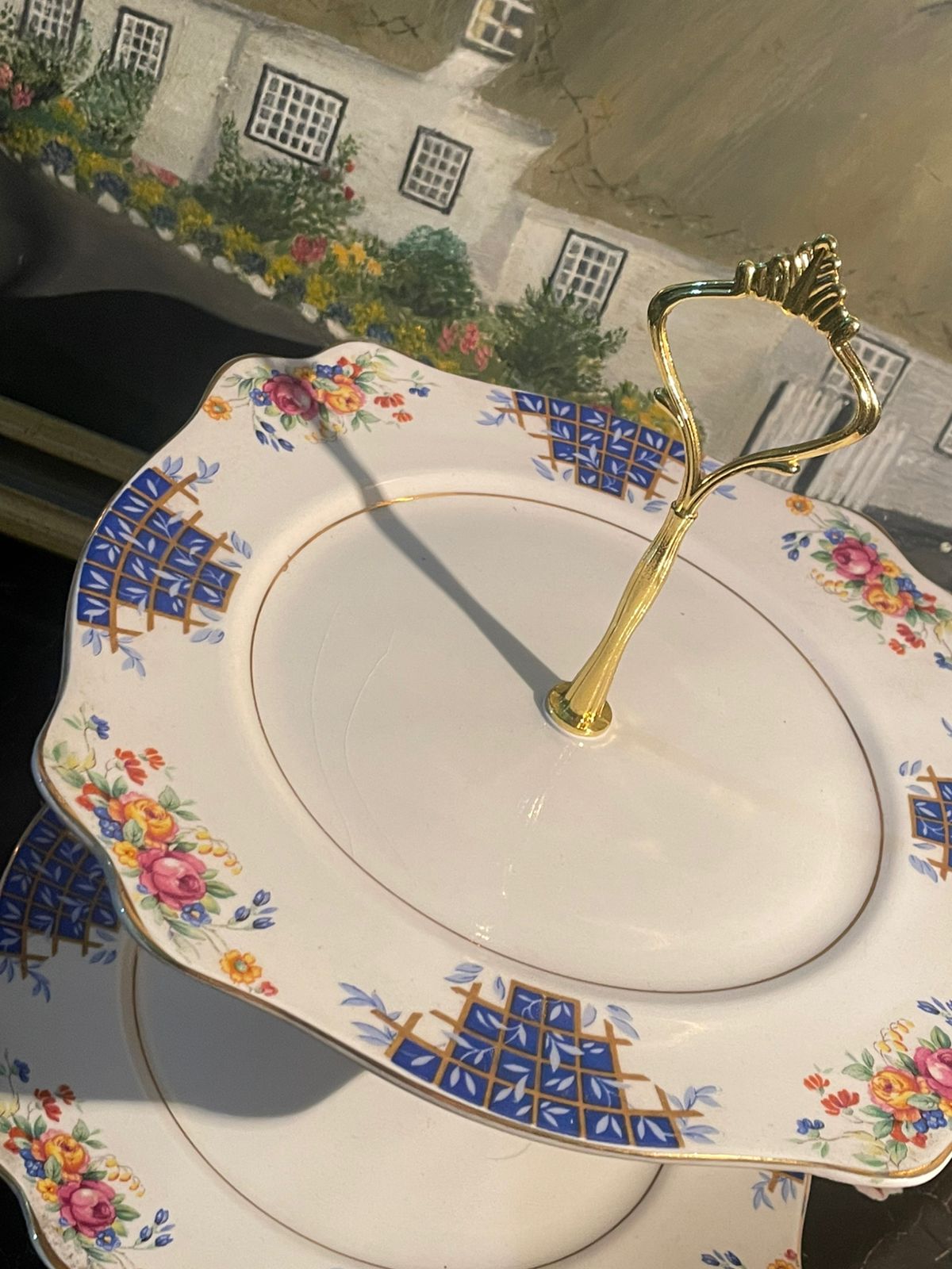 Royal Staffordshire Two-Tier Cake Stand by A. J. Wilkinson Ltd — Handcrafted English Elegance