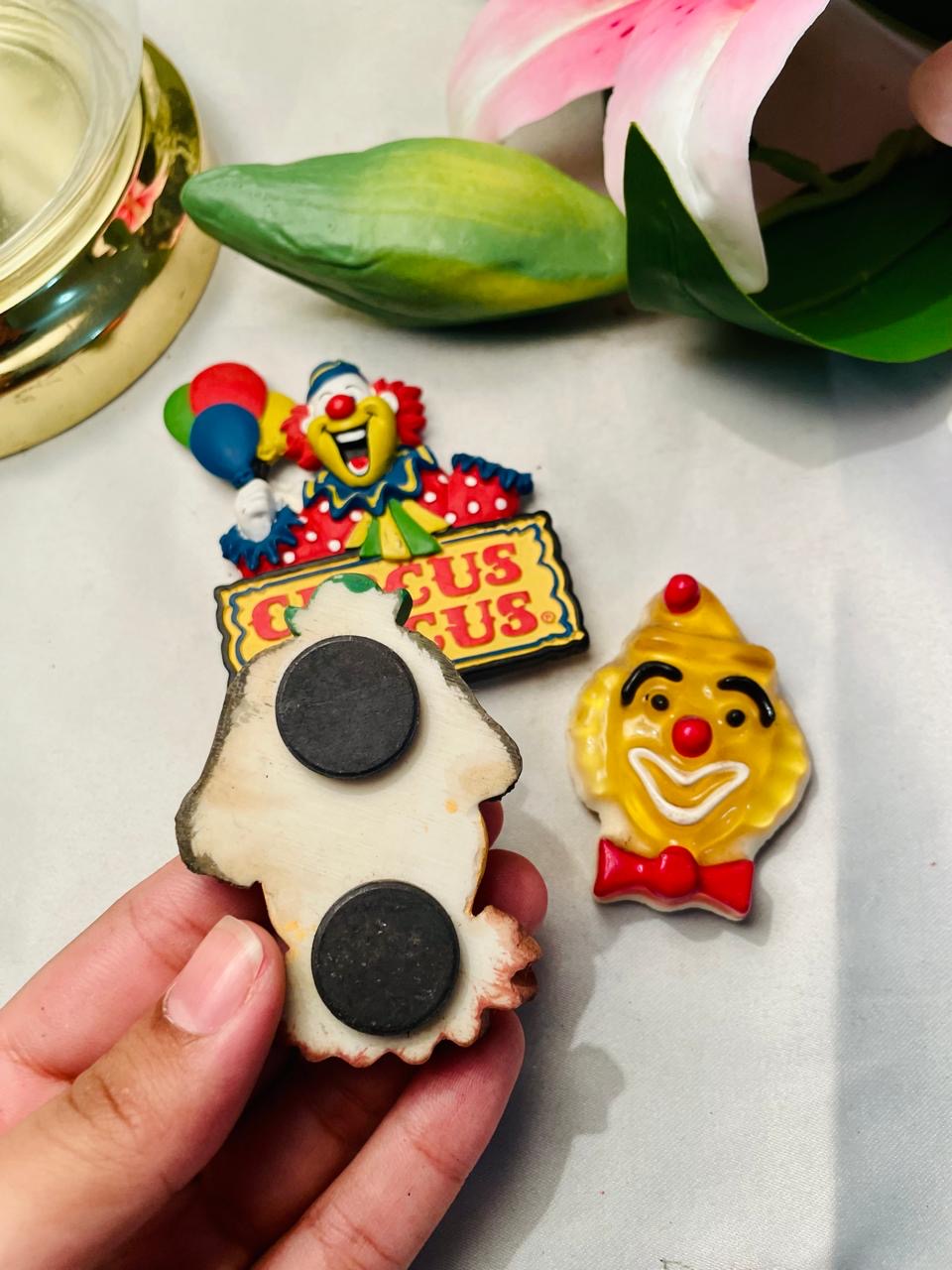 Circus Clown Magnets Pieces Set of 3