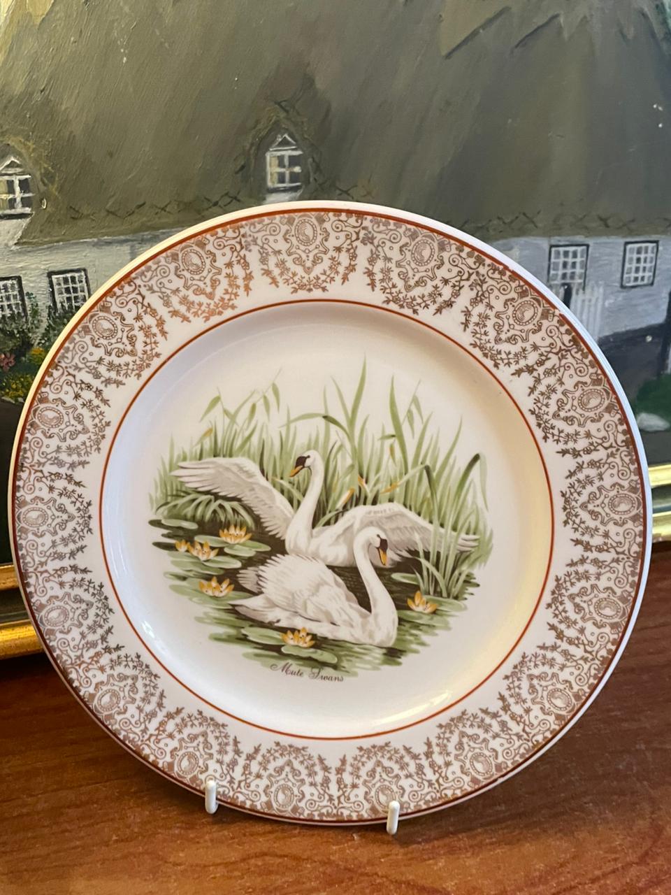 Mute Swans Collector Plate | 8" | Fine Bone China | Made in England
