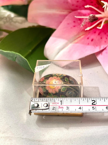 Hand-Painted Floral Egg Ornament in Clear Display Box Approx. 5 cm