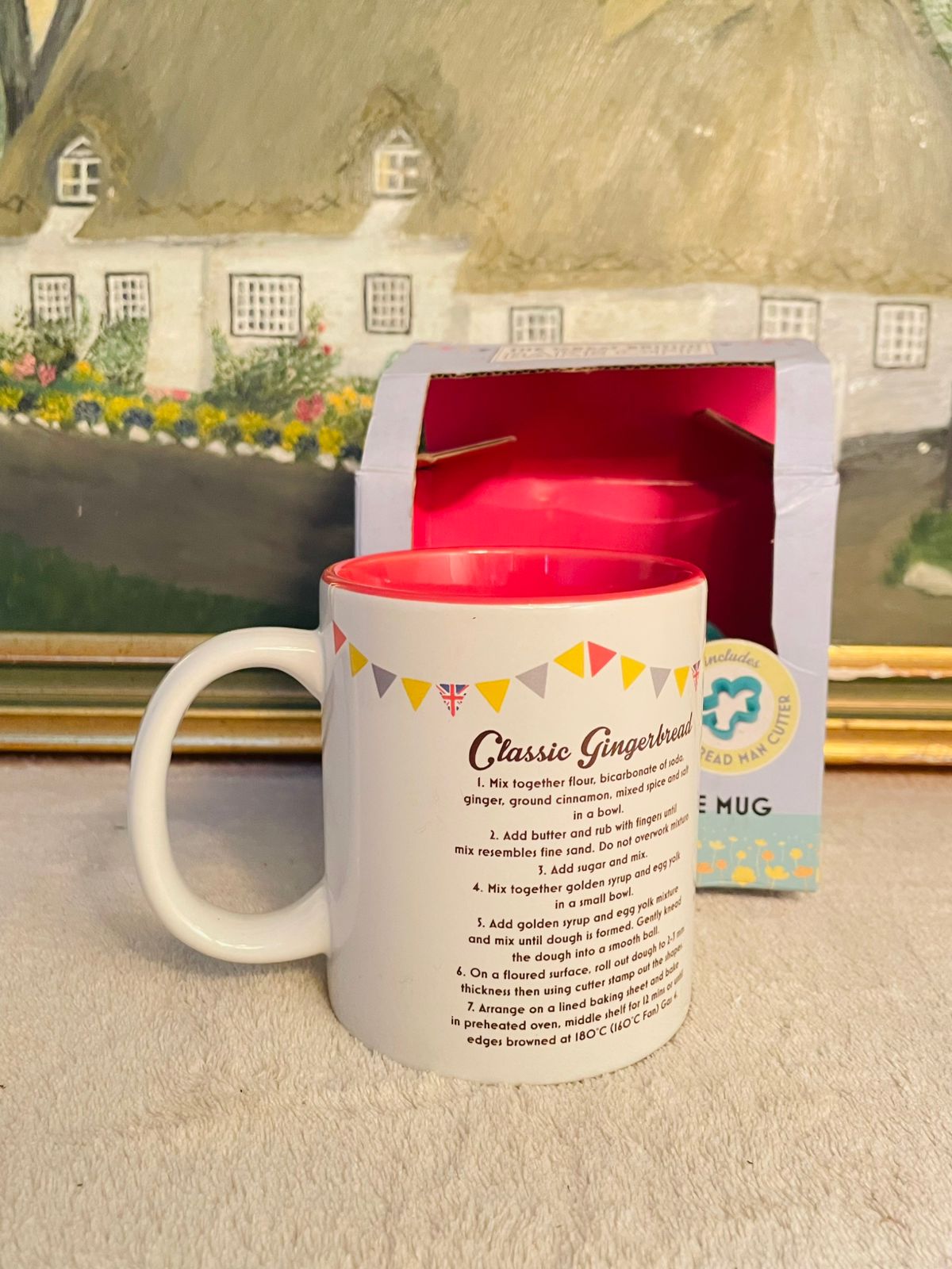 gingerbread reciepe Tea mug with cutter ,Coffee mug ,Oven Safe,bone china , England