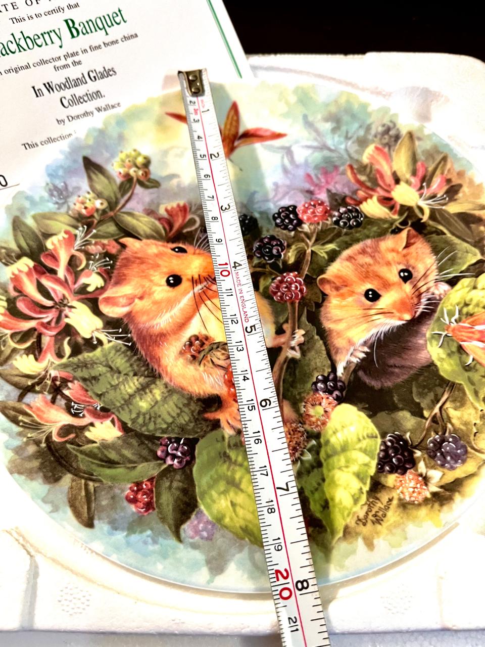 Wedgwood Boxed Decorative Plate Danbury Mint Woodland Glades Dormouse Plate 20 cm
