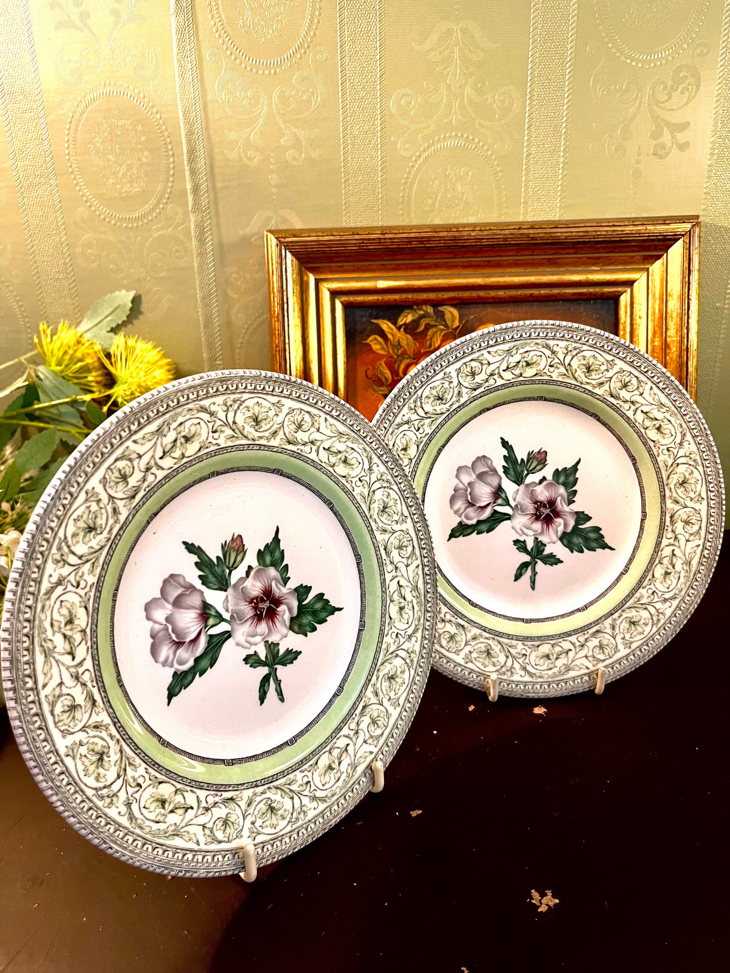 Set of 2 Royal Horticultural Society Applebee Collection Hibiscus Side Plates – Made in England – 18cm