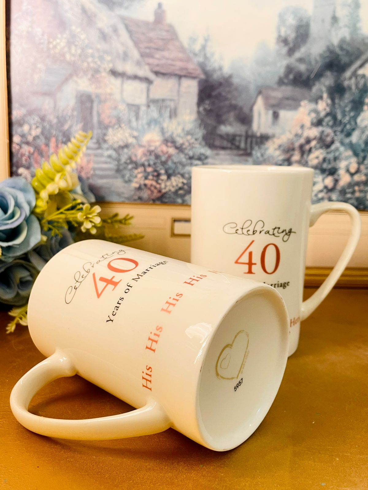 40th Ruby Anniversary Mug Set – His & Hers Gift Box