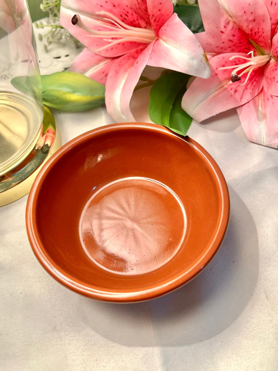 Terracotta Oven-Safe Ceramic Bowl – 5.5 Inch