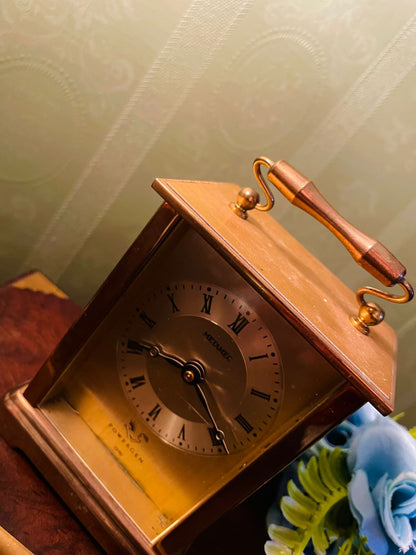 Vintage Brass Carriage Mantel Clock