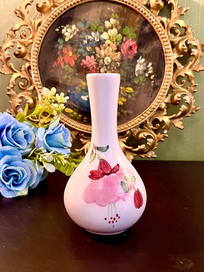 Brighton Pottery Pink Floral Ceramic Bud Vase 6 Inch