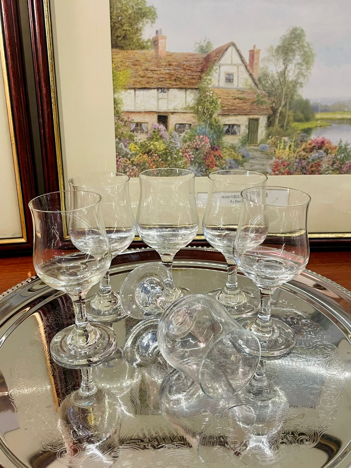 Vintage DEMA Sherry & Port Short Glasses Set of 6 – Fine Rim Crystal, With Box