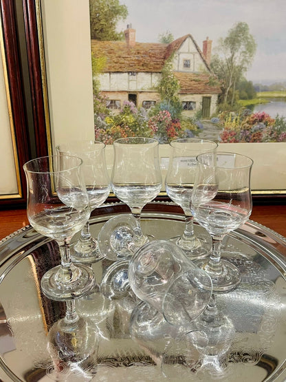 Vintage DEMA Sherry & Port Short Glasses Set of 6 – Fine Rim Crystal, With Box