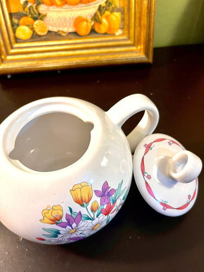Vintage Floral Ceramic Teapot – 5 Inch Cottage Tea Pot