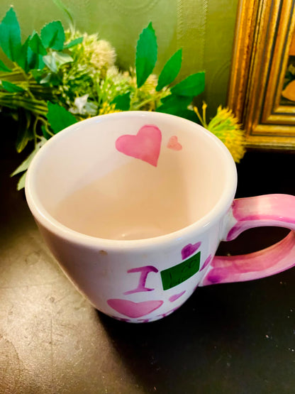 Pink “I Love Mum” Ceramic Mug 5 Inch Heart Design
