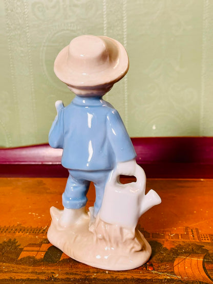 Vintage Porcelain Gardener Boy Figurine 5 Inch