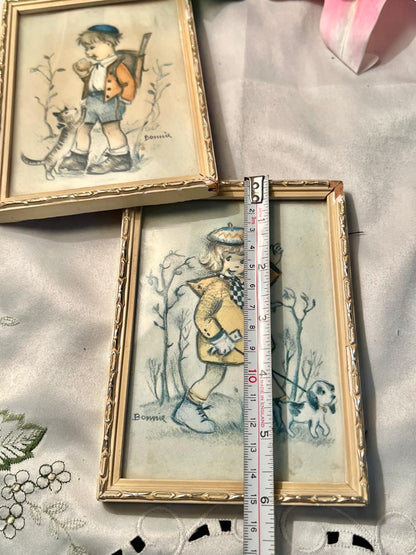 Bonnie Children & Pets Framed Painting Pair 6"
