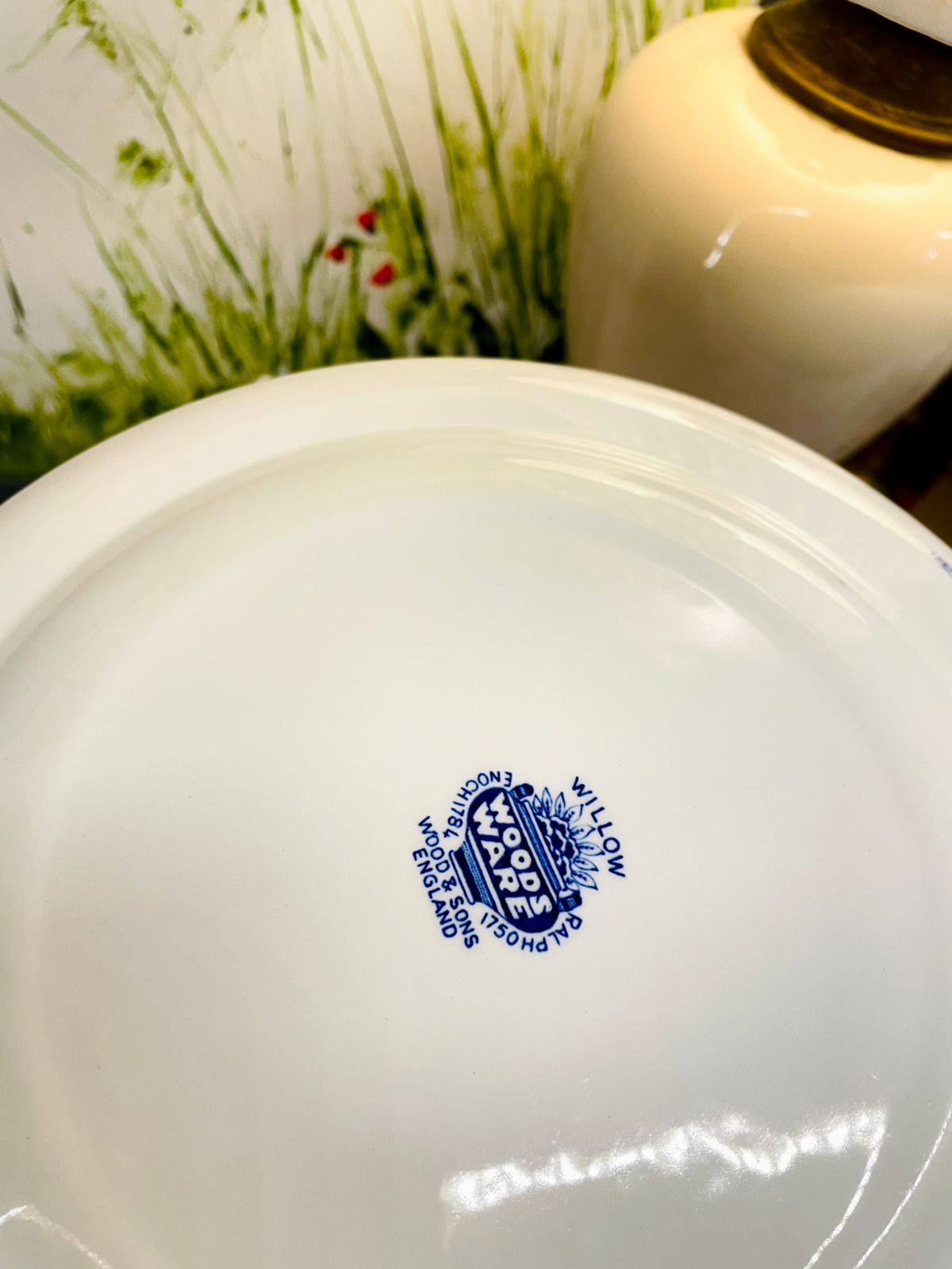 Vintage Palissy Old Windsor Locks Blue & White Plate 9 in
