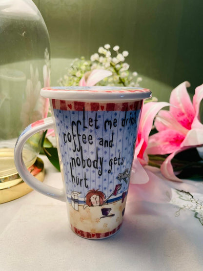 Johnson Brothers Born to Shop Porcelain Mug with Lid – 2 Piece