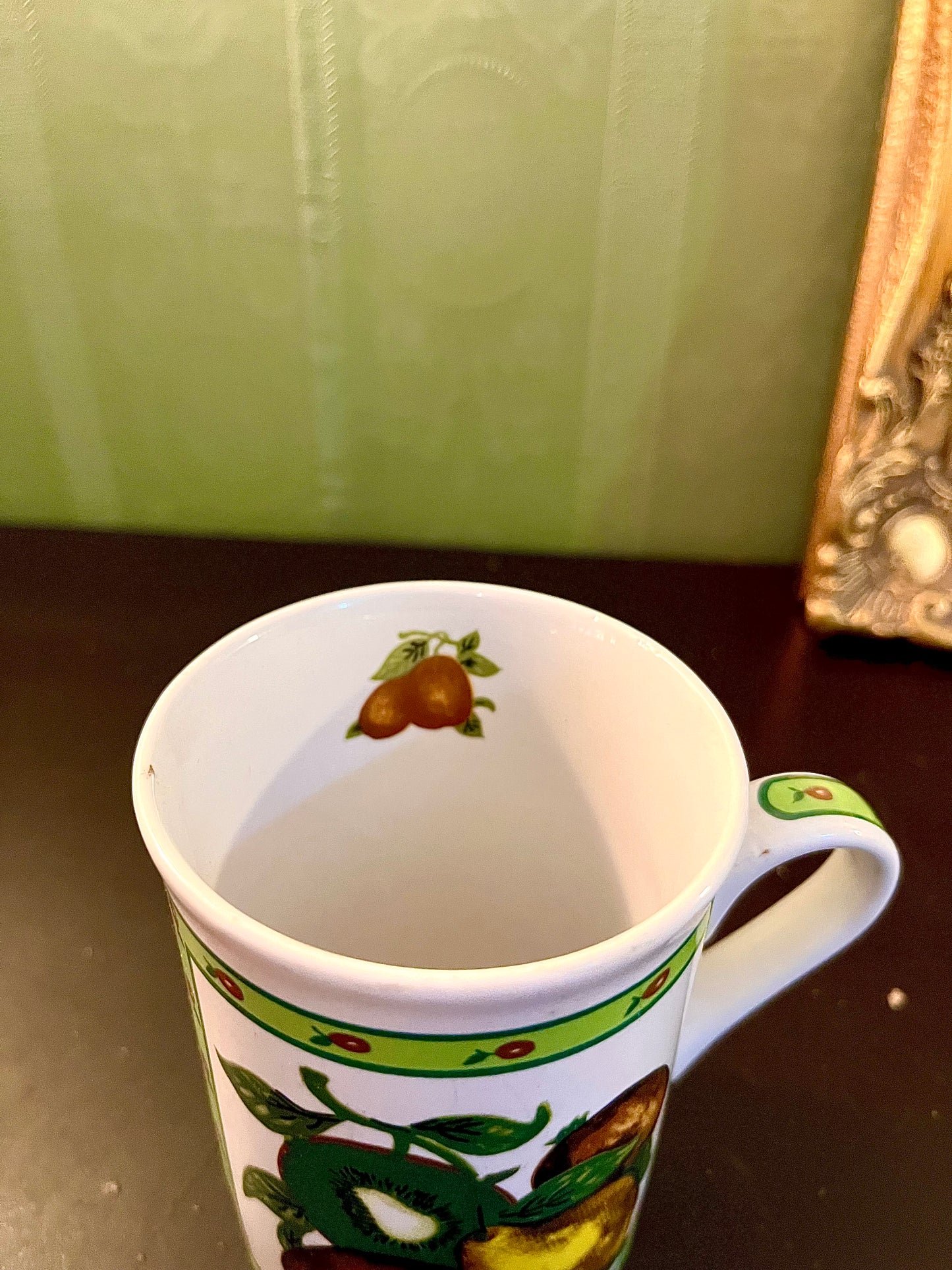 Fruit Print Ceramic Coffee Mug – Vintage Tea Cup | Orchard Design