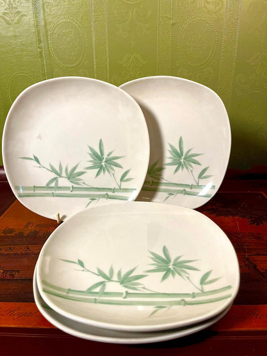 The Home Store Bamboo Square Medium Plates 8 Inch | Set of 4