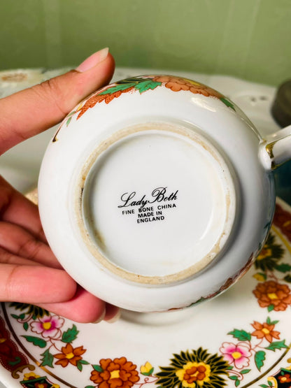 Lady Beth Fine Bone China Floral Cup & Saucer 2-Piece Set