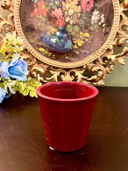 Red Ceramic Mini Plant Pot Small Glossy Decorative Planter 3 Inch