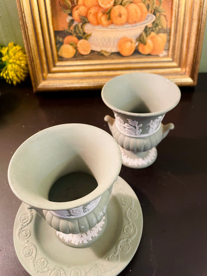 Wedgwood Jasperware Vase & Plate Set – 3 Pieces