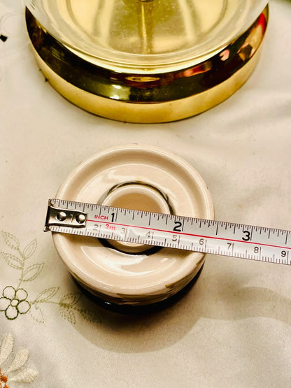 Vintage Cream Ceramic Round Candle Holder 7cm