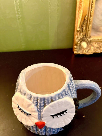 Owl Ceramic Mug – Grey 3D Novelty Coffee Cup