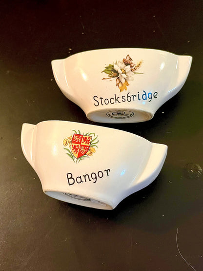 Vintage English Ceramic Souvenir Bowls Set of 2 – Bangor & Stocksbridge