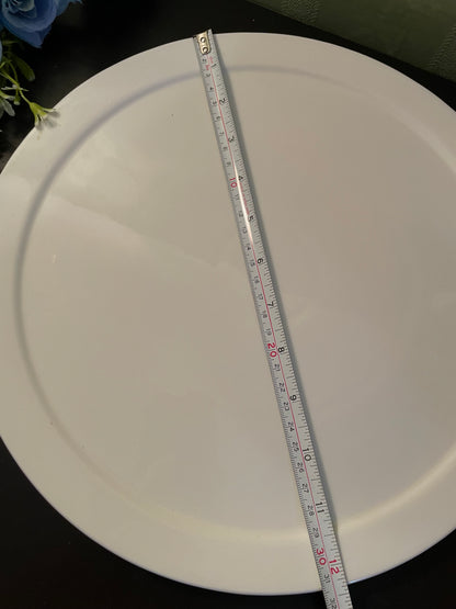 Large White Ceramic Serving Platter / Pizza Plater