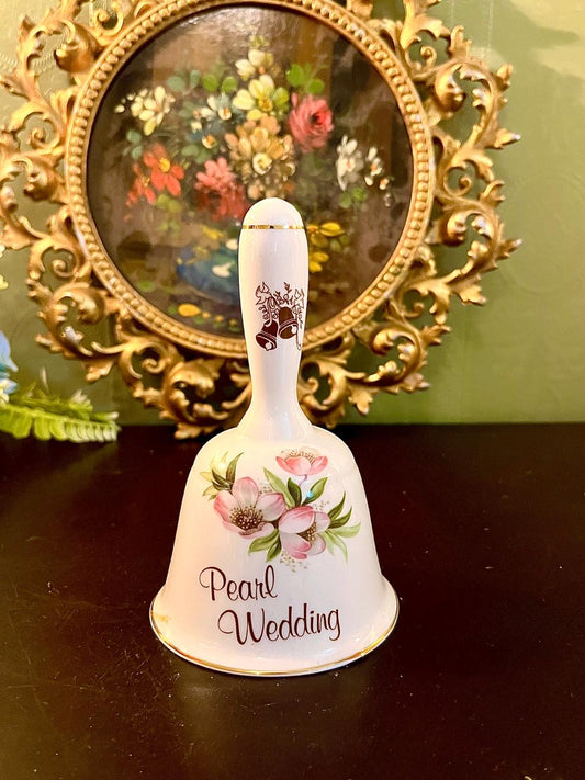 Pearl Wedding Fine Bone China Commemorative Bell