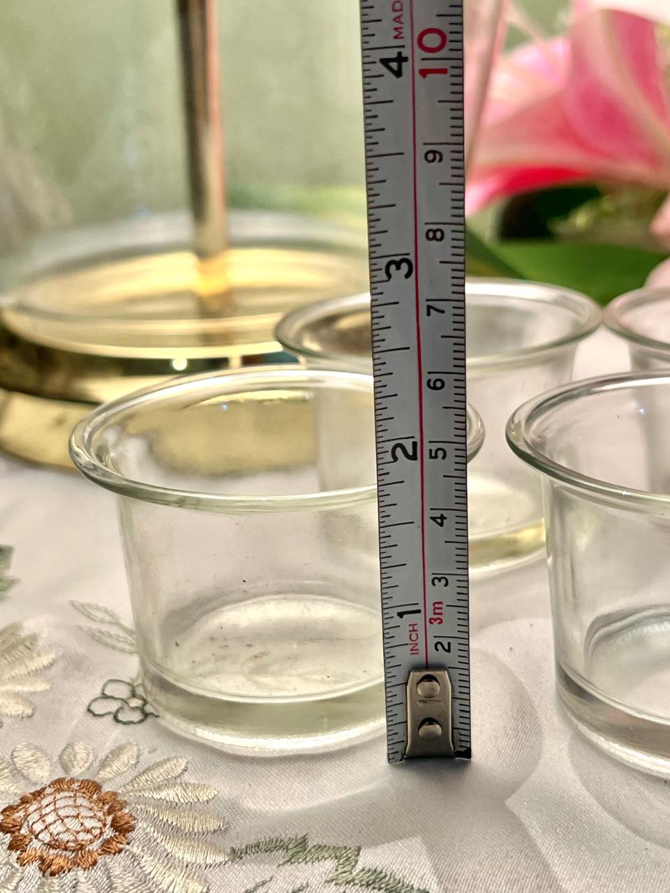 Vintage Clear Crystal Tealight Holders 4-Piece Set Approx. 6 cm