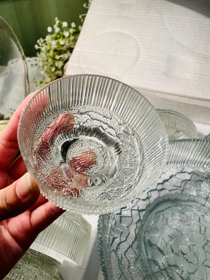 Ravenhead Topaz Crystal 7 Bowl Set – Clear Ribbed