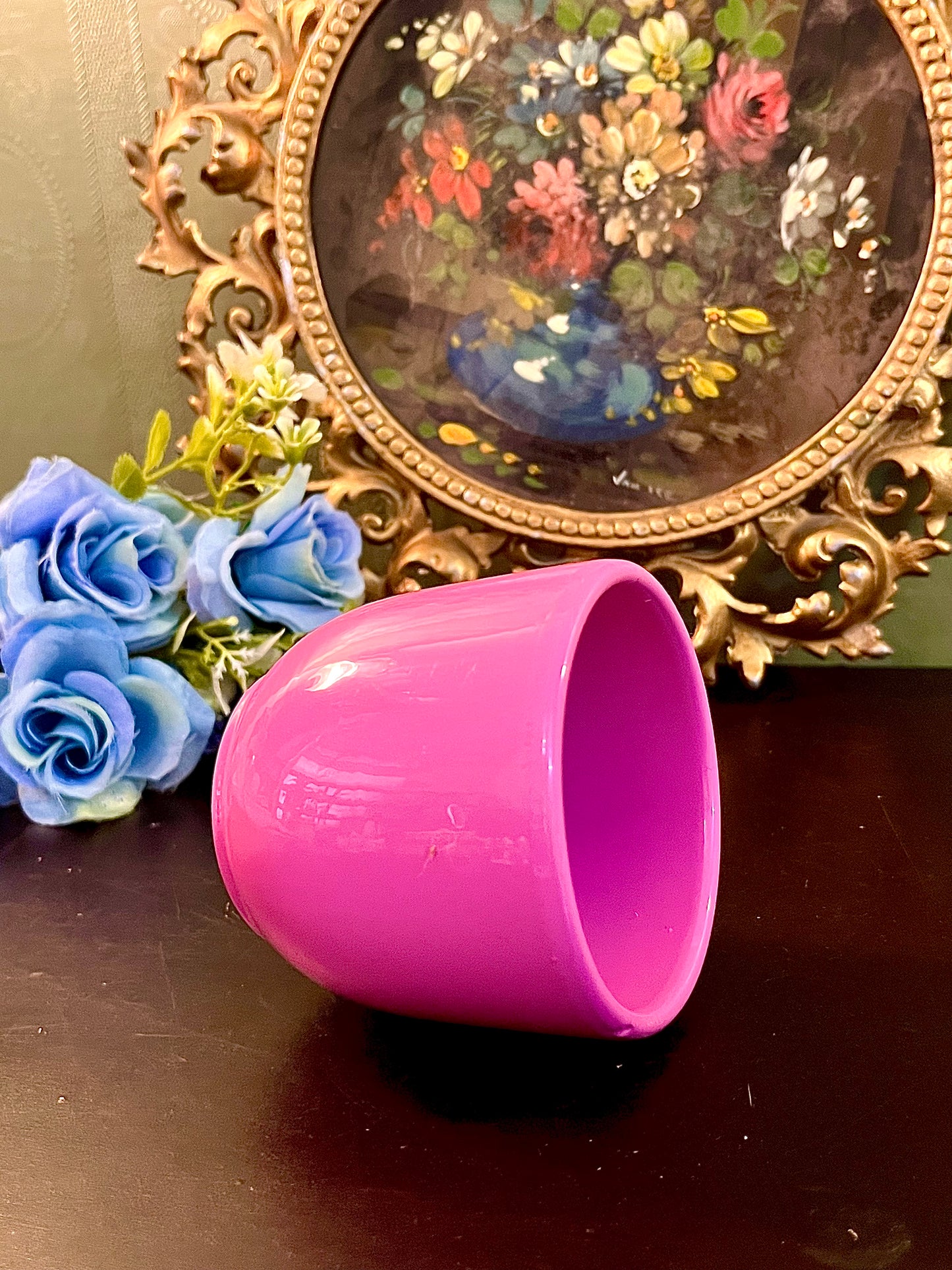 Hot Pink Ceramic Mini Plant Pot Glossy Decorative Planter 3 Inch