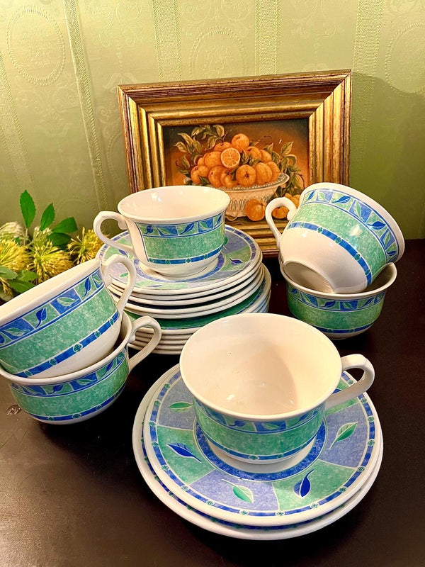 Churchill Vintage Fine China Tea Set Green Leaf – 16 Piece
