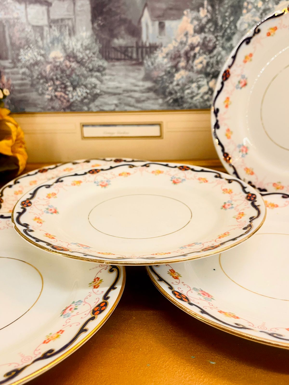 Vintage Phoenix Floral Plate Set of 5 - Plates